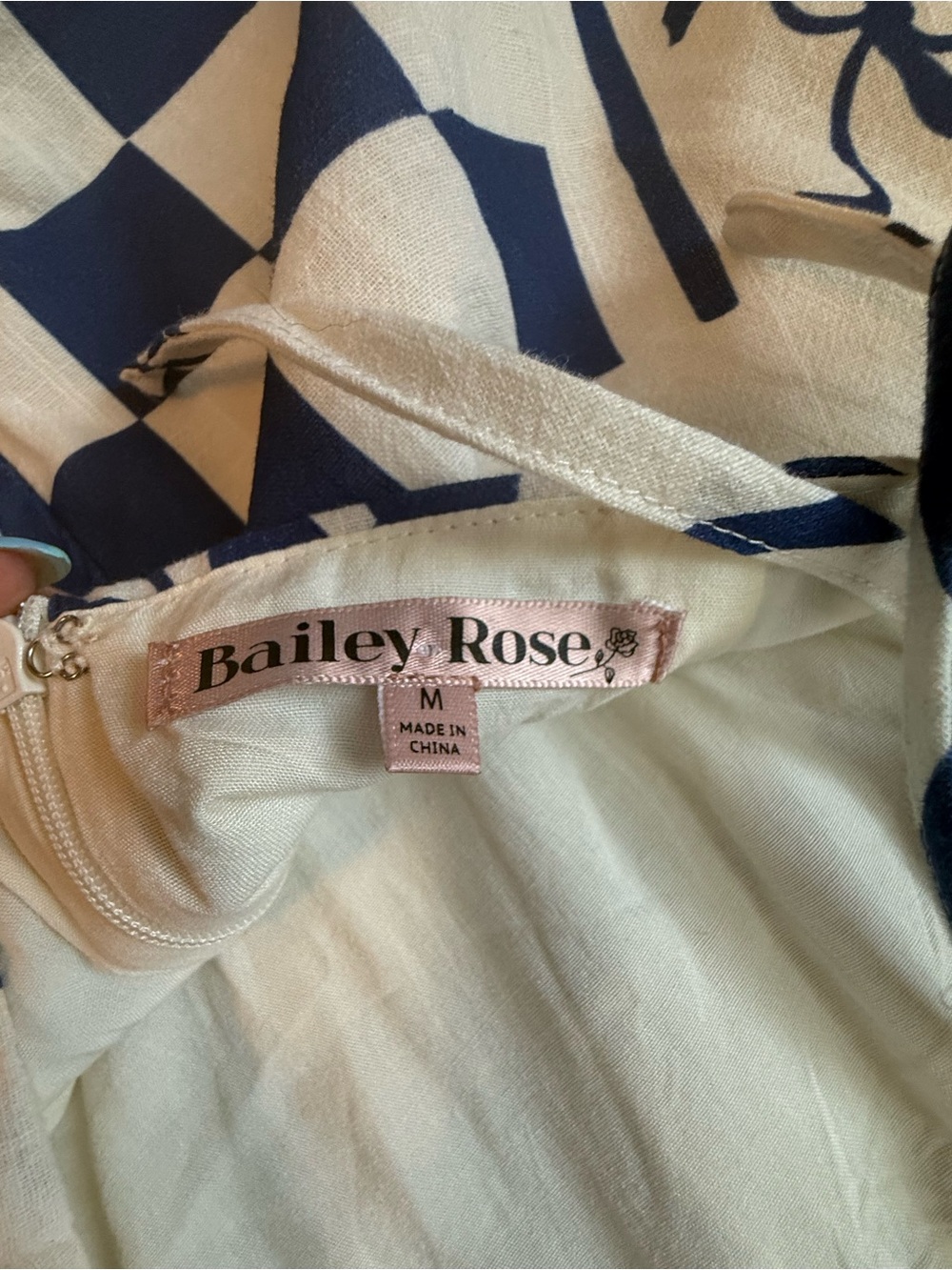Bailey Rose Blue & White Backless Mini Dress - Picture 5 of 5